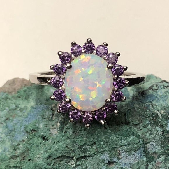 🔮Opal and Amethyst Ring - Picture 3 of 8